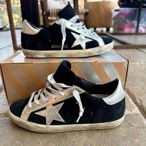 Golden Goose Superstar Sneakers EU37 Black/Silver Suede Superstar Sneakers
